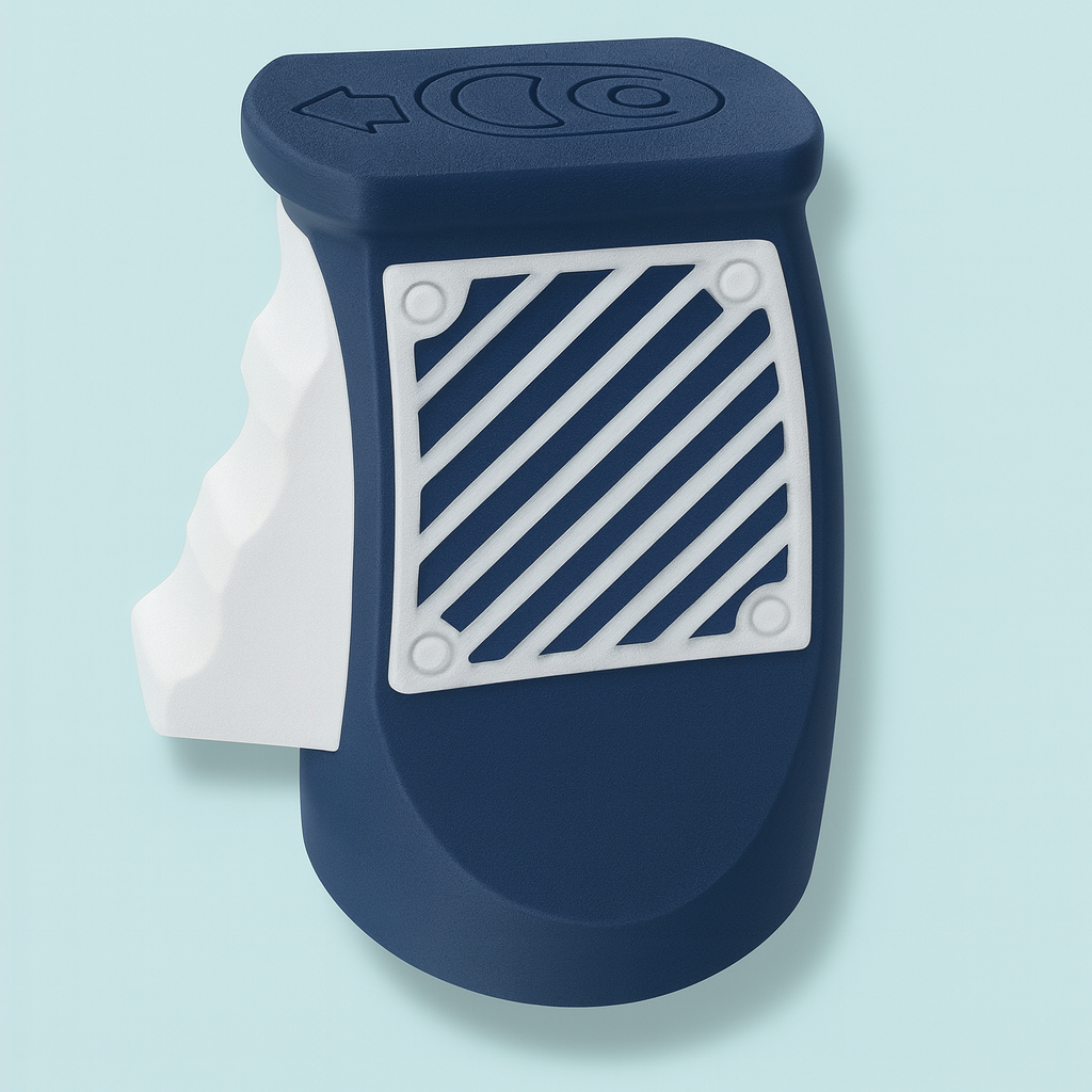 EzPop compact and ergonomic can opener with a textured grip for better traction.