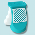 EzPop ergonomic can opener in teal with textured grip for comfortable use.