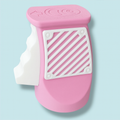 EzPop can opener with pink and white ergonomic design, ideal for comfortable can opening in the kitchen.